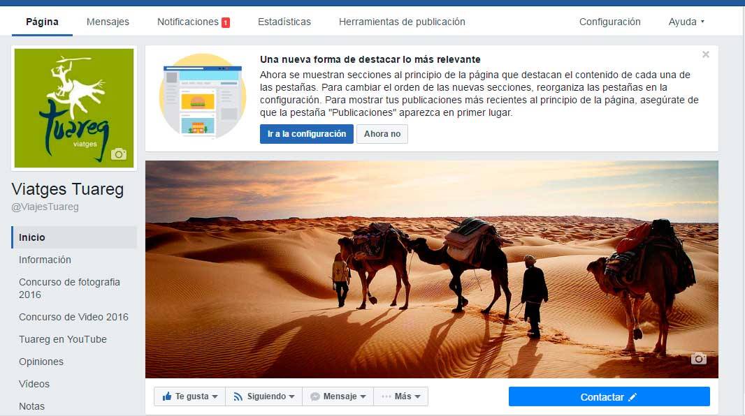 Novo visual das Fan Pages